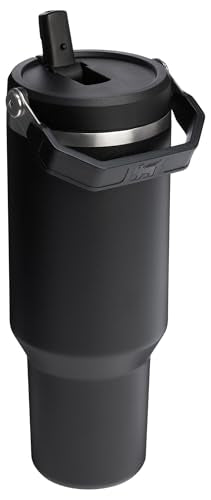 Stanley IceFlow 2.0 Flip Straw Tumbler with Handle 40 oz | Twist On Lid and Flip Up Straw | Leak Resistant Water Bottle | Insulated Stainless Steel | BPA-Free | Black 2.0