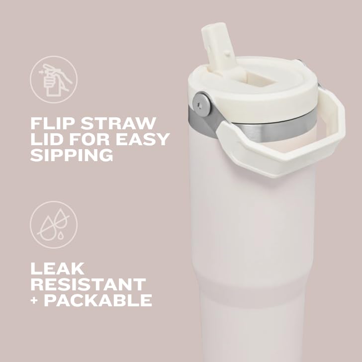 Stanley IceFlow 2.0 Flip Straw Tumbler with Handle 40 oz | Twist On Lid and Flip Up Straw | Leak Resistant Water Bottle | Insulated Stainless Steel | BPA-Free | Black 2.0