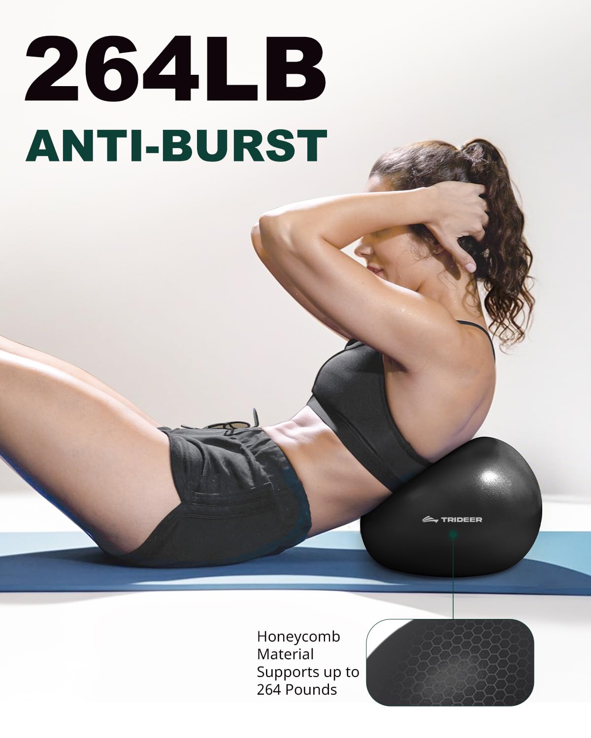 Trideer 9-Inch Pilates Exercise Ball for Yoga & Core Training, Small Stability Ball with Guide for Physical Therapy, Balance, Stretching, Gym and Home Use