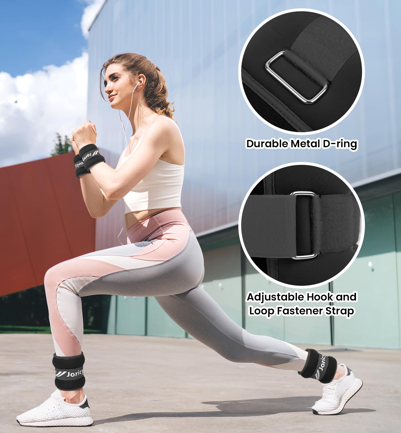 Ankle Weights, Wrist Leg Arm Weights for Women Men Kids with Adjustable Straps, Strength Training Weighted for Yoga, Jogging, Running, Walking, Fitness, Gym Workout - 1LBS Pair (0.5 LB Each Weight),