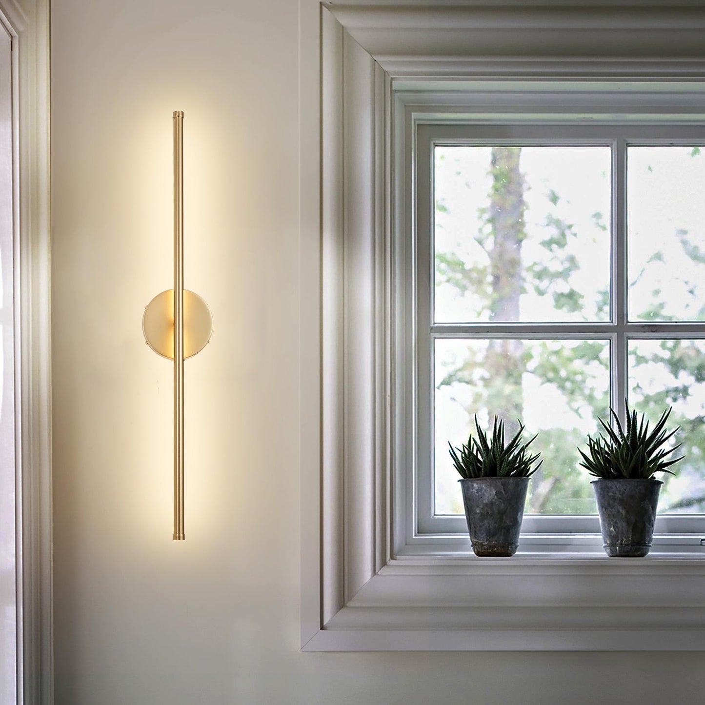 KARTOOSH Battery Operated Wall Sconces with Remote Control, Dimmable Wall Sconces Set of Two, 350°Rotate, 3000K LED Gold Wireless Wall Light for Living Room, Bedroom, Hallway, 28.3 Inch (2 Pack)