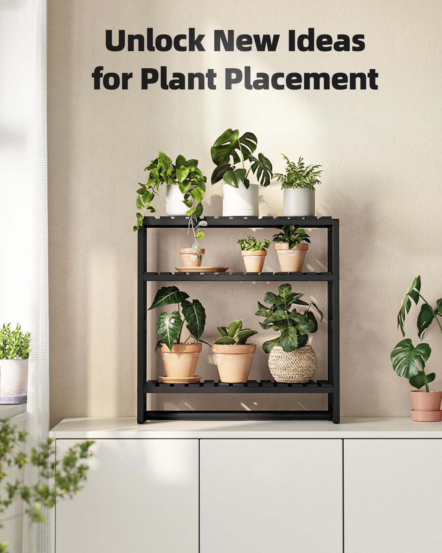 Galood Over The Toilet Storage Bathroom Shelves Wall Mounted 3 Tier Space Saver Corner Shelf Organizer Bamboo Towel Rack Toilet Paper Cabinet with Hanging Rod Black