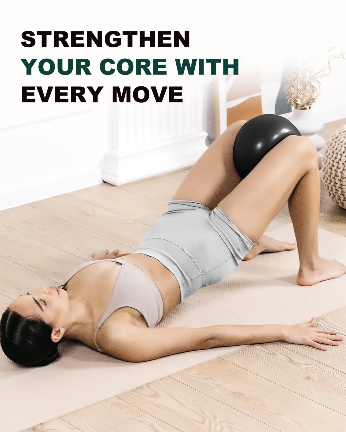 Trideer 9-Inch Pilates Exercise Ball for Yoga & Core Training, Small Stability Ball with Guide for Physical Therapy, Balance, Stretching, Gym and Home Use