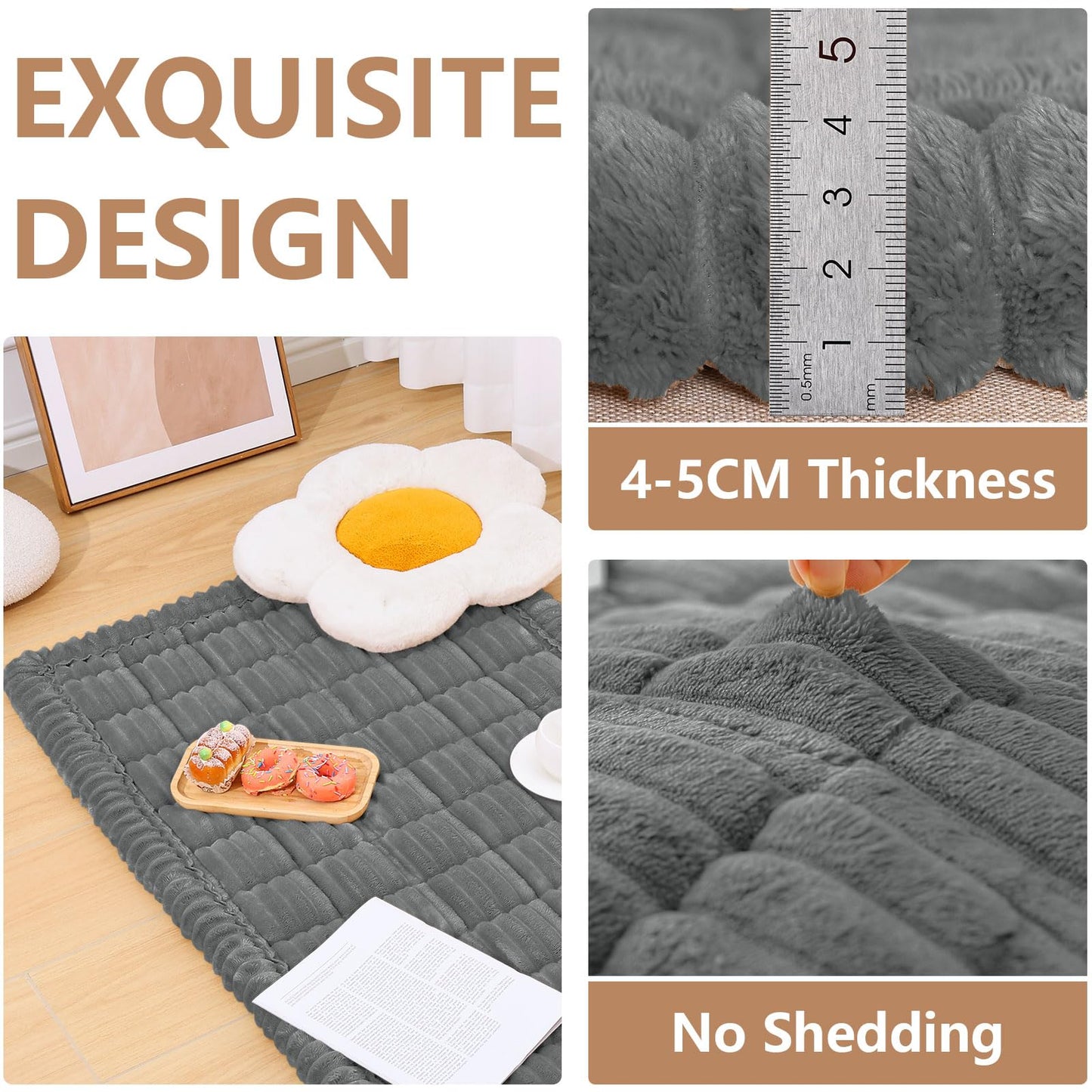 Smiry Couch Cover for Dogs Washable, Non Slip Fuzzy Pet Couch Covers for 3 Cushion Sofa Pet Friendly, Thick Soft Sofa Slipcovers Cushion Protector (Dark Grey, 27.6" x 59")
