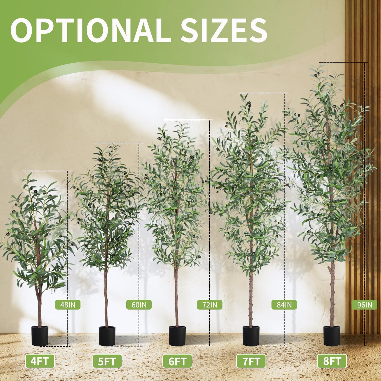 CETRD Artificial Olive Tree, 6FT Tall Faux Olive Trees 72in Outdoor Fake Potted Silk Plant with Trunk and Realistic 648 Leaves and 24 Fruits for Modern Office Home Decor Indoor(1pack)