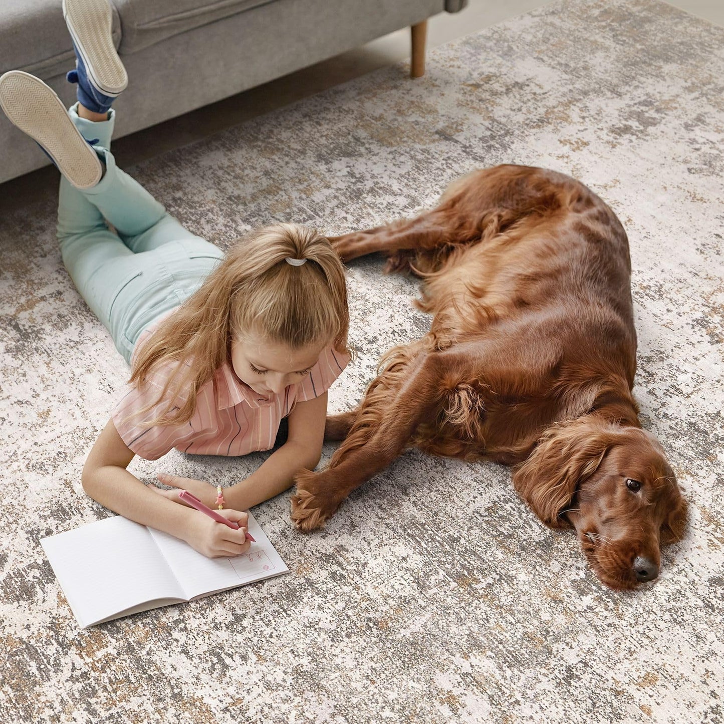 Area Rugs for Living Room: 10x12 Large Soft Washable Rug Modern Abstract Non-Slip Backing Stain Resistant Carpet for Bedroom Dining Room or Home Office Home Decor - Brown