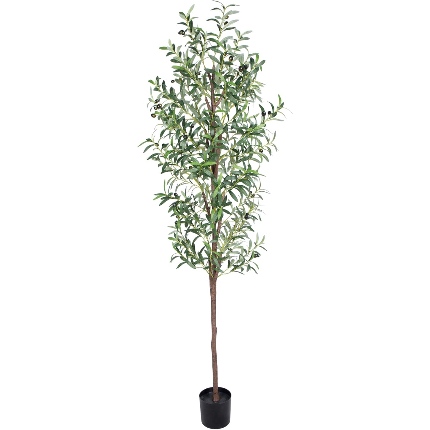 CETRD Artificial Olive Tree, 6FT Tall Faux Olive Trees 72in Outdoor Fake Potted Silk Plant with Trunk and Realistic 648 Leaves and 24 Fruits for Modern Office Home Decor Indoor（1pack）
