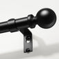 Black Curtain Rods for Windows 48 to 84 Inch, Adjustable Heavy Duty 1" Diameter Decorative Curtain Rod with Matte Black Round Finials, Modern Easy Install Extendable Metal Drapery Pole Set