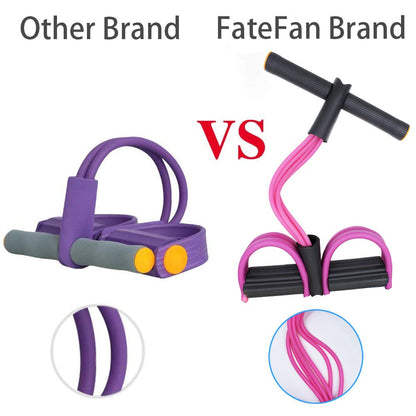 FateFan Multifunction Tension Rope, 6-Tube Elastic Yoga Pedal Puller Resistance Band, Natural Latex Tension Rope Fitness Equipment, for Abdomen/Waist/Arm/Leg Stretching Slimming Training (Pink)