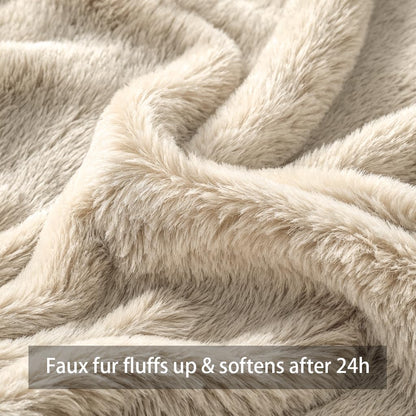 4TH Emotion Fall Pumpkins Decorative Pillow Covers 18x18 Set of 2, Beige Soft Plush Faux Fur Wool Farmhouse Throw Cushion Cases for Autumn Thanksgiving Holiday Home Decorations