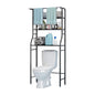 UDEAR 3-Tier Over The Toilet Rack,Bathroom Shelf Space Saver,Corner Stand Storage Organizer Accessories,The Washing Machine,with Hanging Rod,Tower Shelf,Black