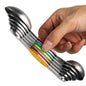 Magnetic Measuring Spoons Set Stainless Steel Stackable Dual Sided Teaspoons and Tablespoons for Measuring Dry and Liquid Ingredients Set of 6