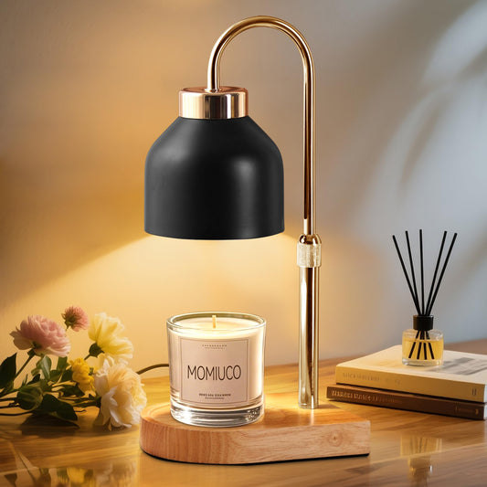 MOMIUCO Candle Warmer Lamp with Timer Dimmer, Wax Melt Warmer for Jar Candles, House Warming Gifts New Home Decor, Gifts for Women Mom, Adjustable Height with 2 Bulbs