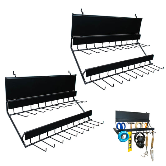 Century Drill & Tool, 2-tier pegboard rack space saver #03199 – perfect for garage organization, store garden equipment and tools, hanging crafts & jewelry, retail, product display (2 Pack)