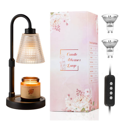 Innqoo Candle Warmer Lamp with Timer, Dimmable Candle Warmer for Jar Candles, Height Adjustable Wax Melts Warmer, Birthday Gifts for Women Mom, House Warming Gifts New Home Decor