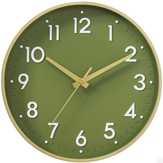 Mosewa Wall Clock 8 Inch, Battery Operated Silent Non-Ticking Modern Analog Clock Decorative for Kitchen, Bedroom, Office, Living Room(Gold)