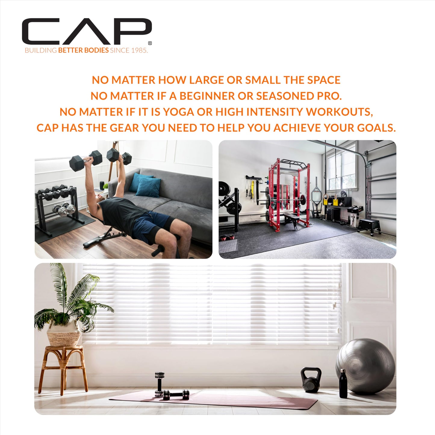 CAP Barbell 12-Sided Coated Dumbbell with Black Handle, Pair, 3 LB