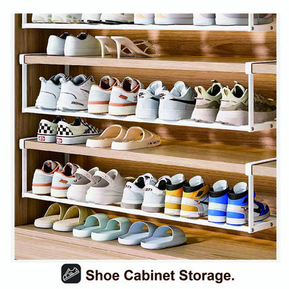 HGZBS Expandable Shoe Rack Organizer - Adjustable Shoe Rack & Under Cabinet Shelf - for Shoe or Clothing Storage and Organization, Under Shelf Storage (White,1 Pcs)
