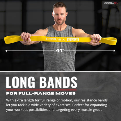 COBRASIX Resistance Bands for Working Out Men and Women | Set of 5 Bands | Resistance Bands for Powerlifting, Stretching, WOD, Strength Training and Pull Ups [5 Piece Bands]