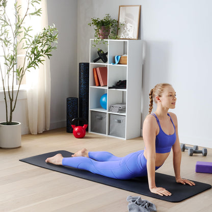 Amazon Basics 1/2 Inch Extra Thick Exercise Yoga Mat with Carrying Strap, Black