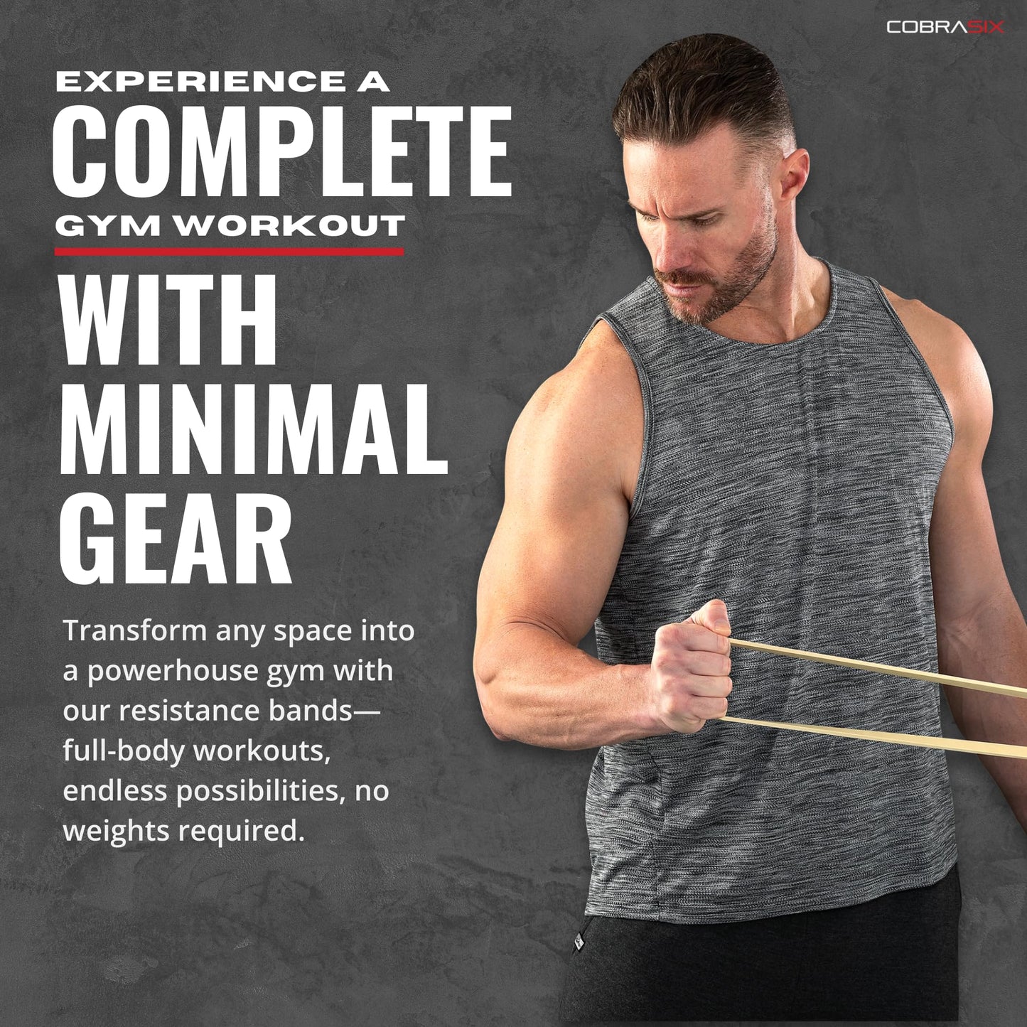 COBRASIX Resistance Bands for Working Out Men and Women | Set of 5 Bands | Resistance Bands for Powerlifting, Stretching, WOD, Strength Training and Pull Ups [5 Piece Bands]