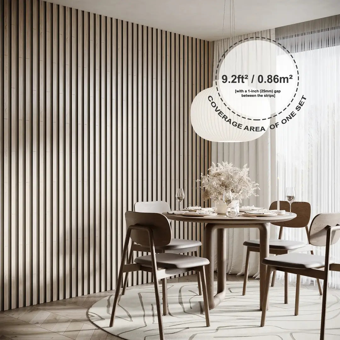 LAMELA-3 Acoustic Slat Wood Panels | 1.2" Strip | Wall Decor
